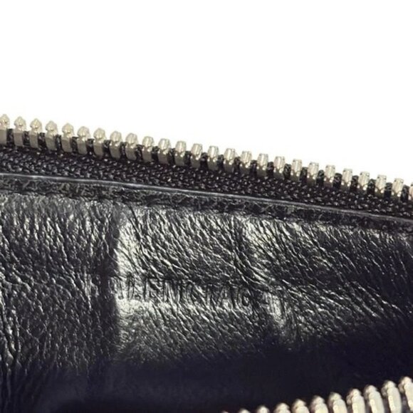 BALENCIAGA - 664044 Black White Multi Leather Coin Case - Picture 4 of 4